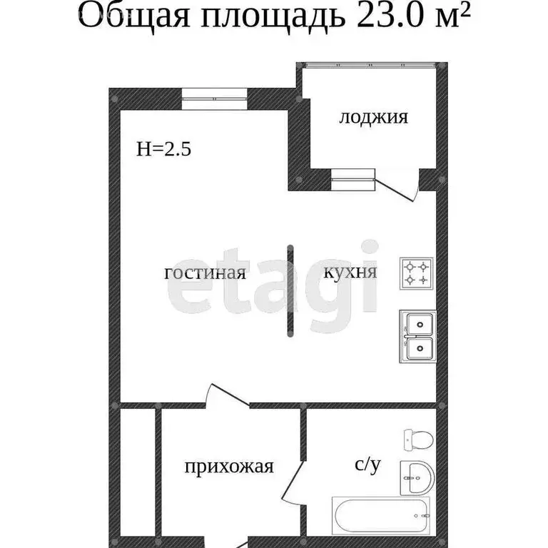 1-комнатная квартира: Светлогорск, Молодёжная улица, 1 (21.1 м) - Фото 0