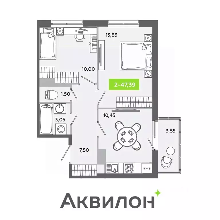 2-к кв. Ленинградская область, Всеволожский район, Заневское городское ... - Фото 0