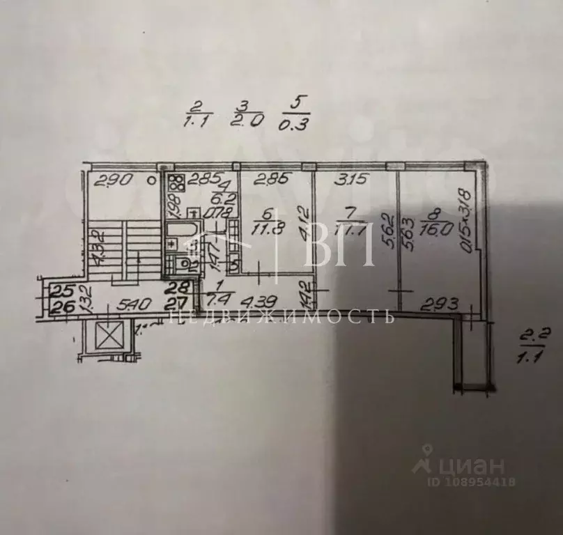 3-к кв. Санкт-Петербург просп. Ветеранов, 1К1 (62.5 м) - Фото 2