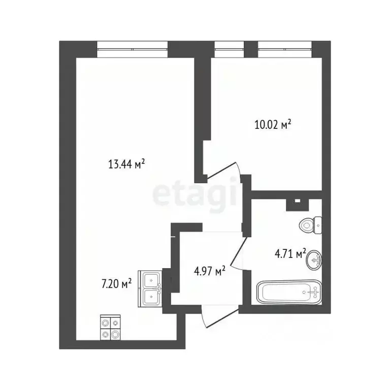 1-к кв. Тюменская область, Тюмень Харьковская ул., 74 (40.3 м) - Фото 2