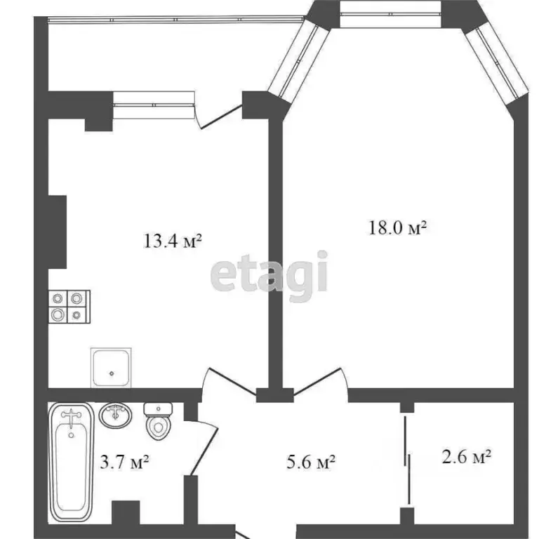 1-к кв. Краснодарский край, Анапа Владимирская ул., 69 (48.0 м) - Фото 2