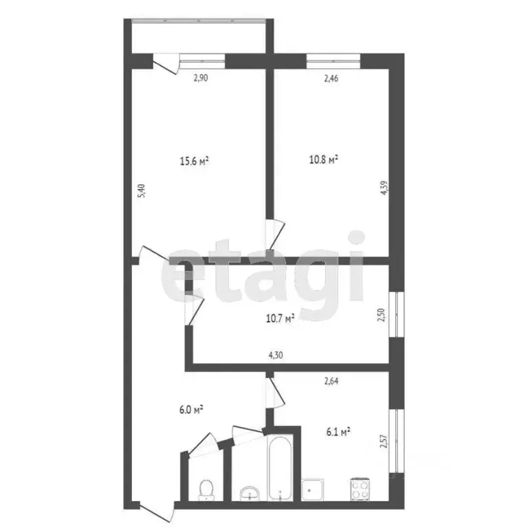 3-к кв. Вологодская область, Шексна рп, Шексна Северная мкр ул. Труда, ... - Фото 2