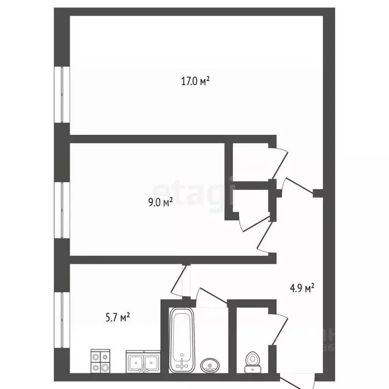 2-к кв. Московская область, Дубна ул. Карла Маркса, 23 (42.0 м) - Фото 2