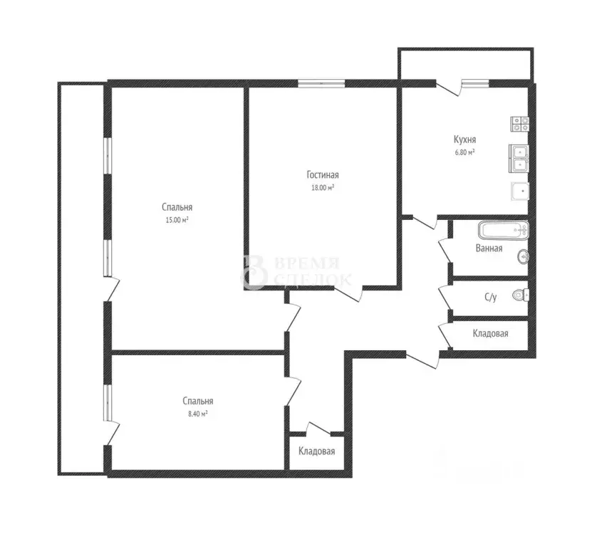 3-к кв. Владимирская область, Владимир просп. Строителей, 21 (64.0 м) - Фото 2