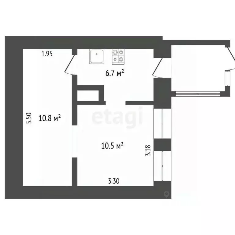 2-к кв. Крым, Феодосия ул. Комиссарова, 26 (31.3 м) - Фото 2