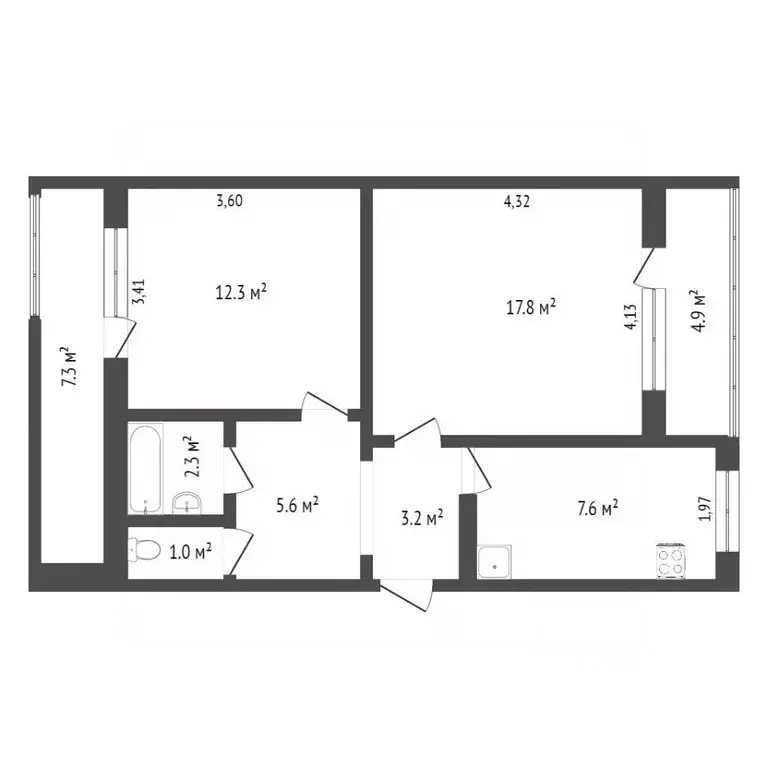 2-к кв. Севастополь ул. Генерала Мельника, 15 (62.2 м) - Фото 2