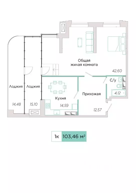 1-к кв. Самарская область, Тольятти Спортивная ул., 21 (103.46 м) - Фото 0