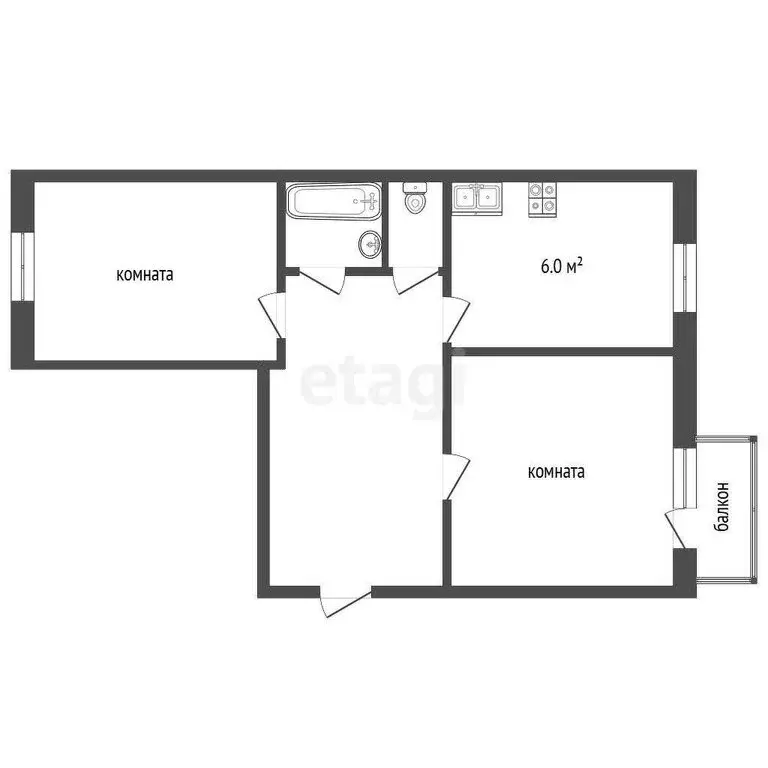 2-комнатная квартира: Ярославль, улица Урицкого, 33 (45.7 м) - Фото 0
