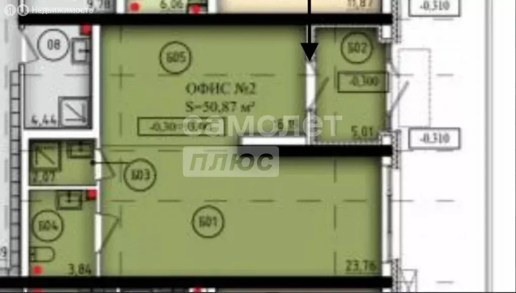 Офис (50.87 м) - Фото 1