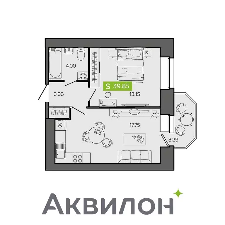 1-комнатная квартира: Северодвинск, улица Ломоносова, 79к3 (39.85 м) - Фото 0