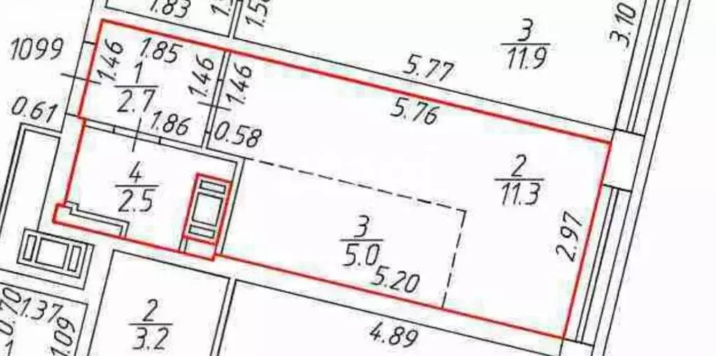 Квартира-студия: Санкт-Петербург, набережная Миклухо-Маклая, 3к1 (21.5 ... - Фото 1