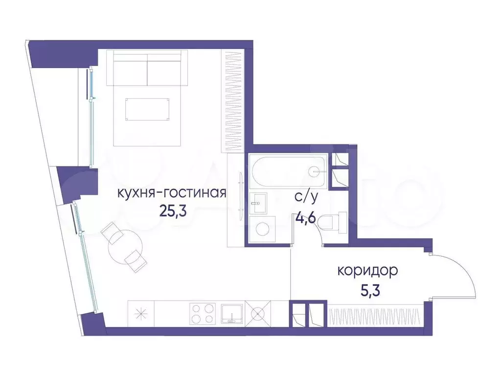 Квартира-студия, 35,2 м, 13/14 эт. - Фото 0