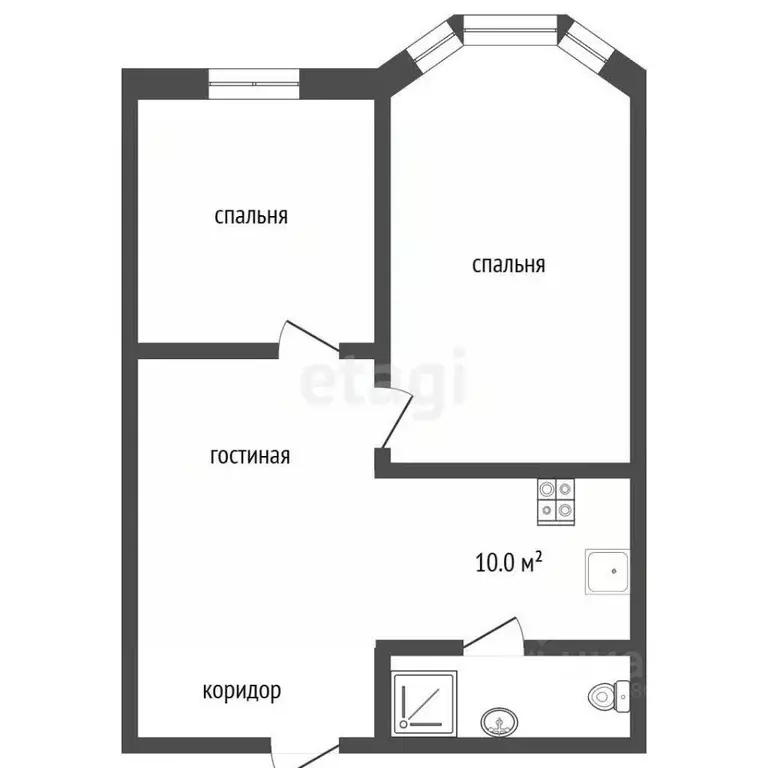 2-к кв. Московская область, Дубна ул. Солнечная, 3 (45.0 м) - Фото 2