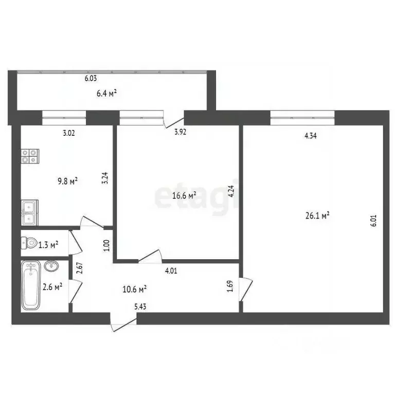 2-к кв. Тюменская область, Ялуторовский муниципальный округ, с. ... - Фото 2