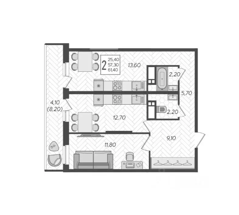 2-к кв. Краснодарский край, Краснодар Зеленодар жилой комплекс, ул. ... - Фото 1