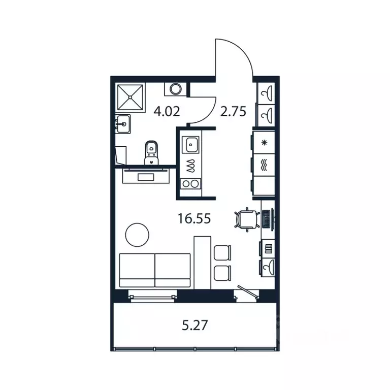 Студия Ленинградская область, Мурино Всеволожский район, ул. ... - Фото 0