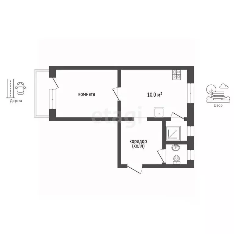 1-к кв. Ростовская область, Ростов-на-Дону Университетский пер., 61 ... - Фото 1