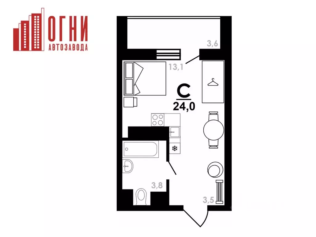 Студия Нижегородская область, Нижний Новгород Коломенская ул., 8к4 ... - Фото 0