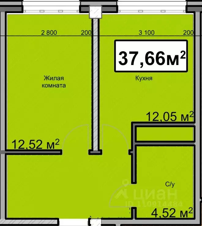1-к кв. Ставропольский край, Ессентуки ул. Благодатная, 22к3 (37.66 м) - Фото 1
