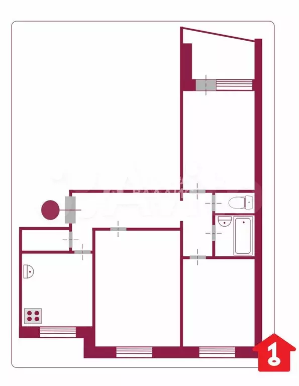 3-к. квартира, 64 м, 2/9 эт. - Фото 1