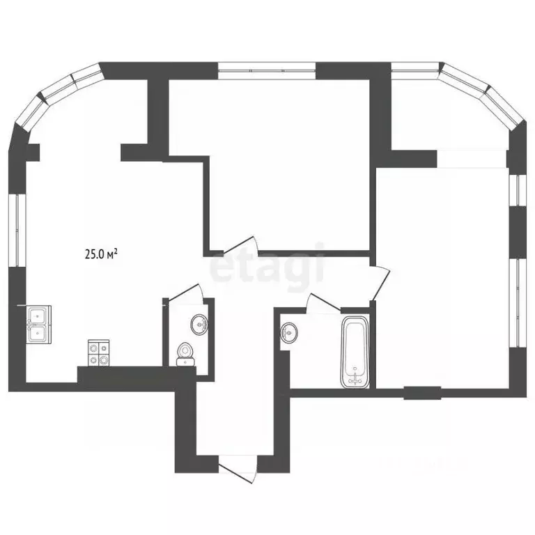 2-к кв. Нижегородская область, Нижний Новгород просп. Гагарина, 118 ... - Фото 2