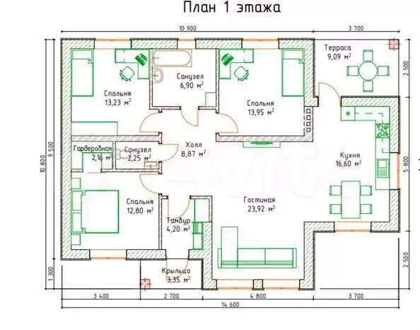 Дом 123,5 м на участке 6 сот. - Фото 1