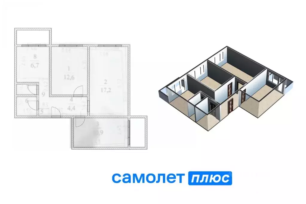 3-к кв. Кемеровская область, Кемерово ул. Тухачевского, 31Д (60.8 м) - Фото 1