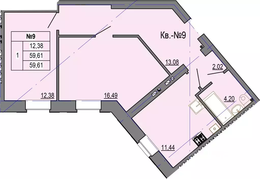 2-к кв. Костромская область, Кострома ул. Козуева (59.61 м) - Фото 0