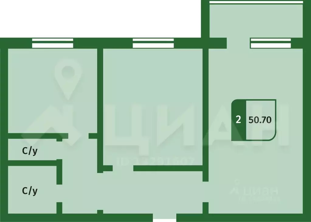 2-к кв. Псковская область, Псков Инженерная ул., 86 (52.7 м) - Фото 2