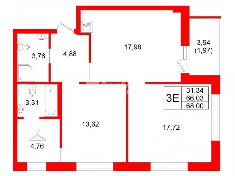 2-к кв. Ленинградская область, Ломоносовский район, Аннинское ... - Фото 2