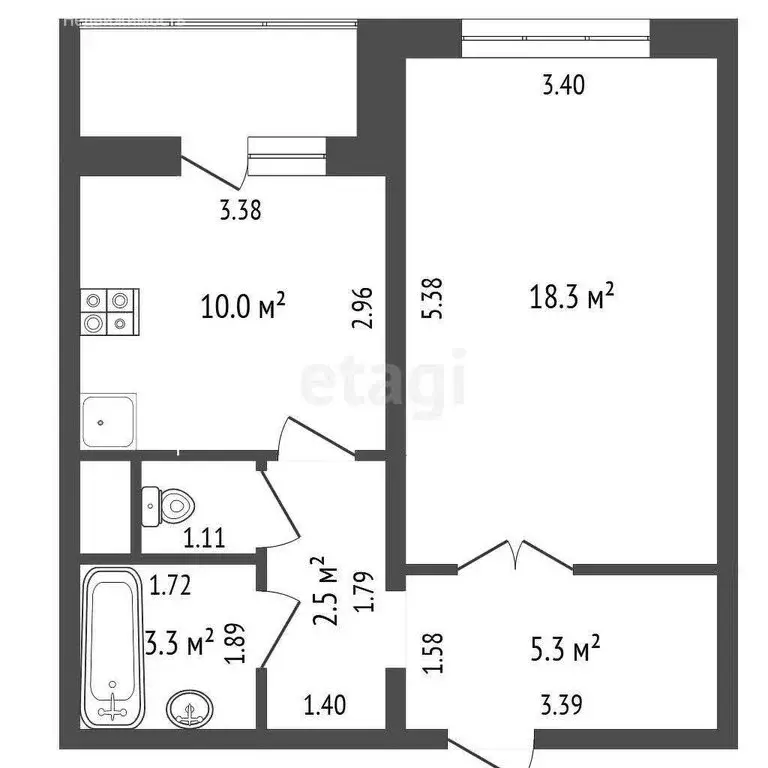 1-комнатная квартира: Дрожжино, Новое шоссе, 7к2 (42 м) - Фото 0