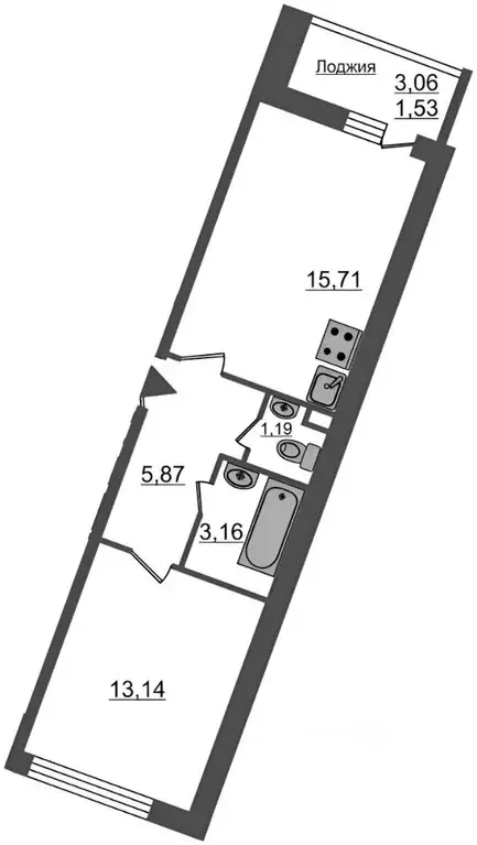 1-к кв. Санкт-Петербург ул. Плесецкая, 6 (42.0 м) - Фото 2