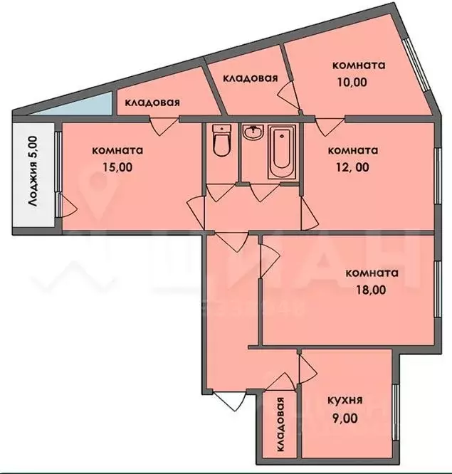 5-к кв. Алтайский край, Барнаул Социалистический просп., 69 (83.9 м) - Фото 2