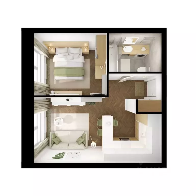 1-к кв. Татарстан, Казань ул. Анаса Тазетдинова, 1к9 (36.3 м) - Фото 2