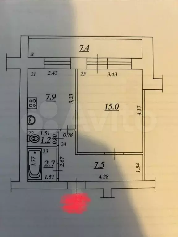 1-к. квартира, 35 м, 2/9 эт. - Фото 0