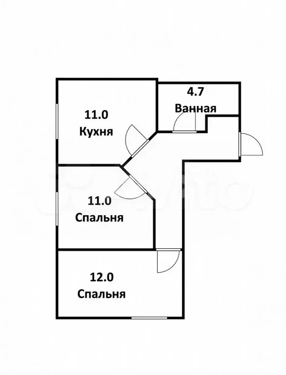 2-к. квартира, 47,2 м, 1/5 эт. - Фото 0
