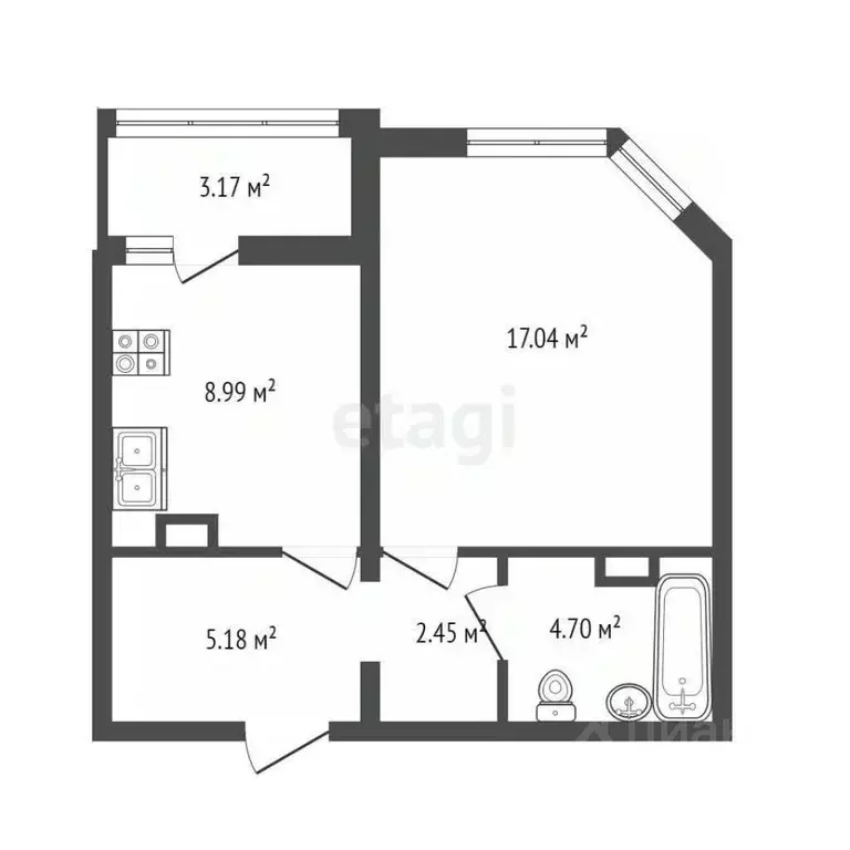 1-к кв. Санкт-Петербург Глухарская ул., 27к2 (37.5 м) - Фото 1