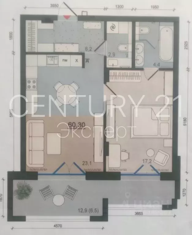 1-к кв. Калининградская область, Калининград ул. Молодой Гвардии, 34 ... - Фото 2