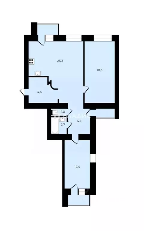 2-к кв. Санкт-Петербург ул. Рашетова, 6 (72.0 м) - Фото 2