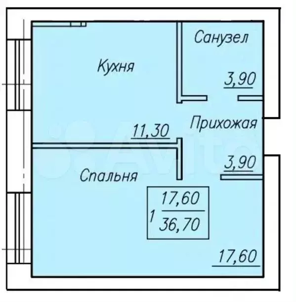 1-к. квартира, 37 м, 3/4 эт. - Фото 0