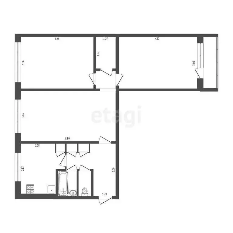 3-комнатная квартира: Саранск, улица Косарева, 21 (64 м) - Фото 1