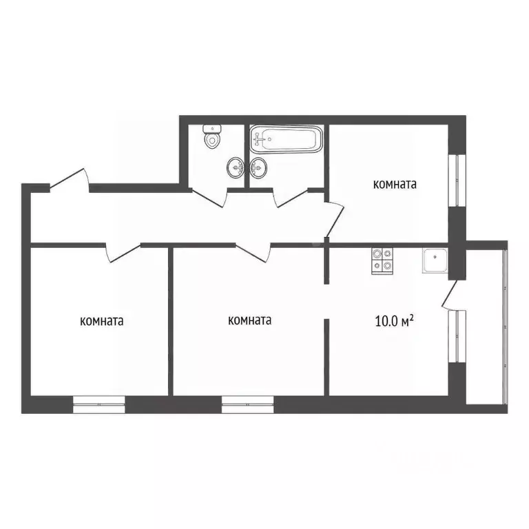 3-к кв. Свердловская область, Первоуральск ул. Папанинцев, 22Ак1 (77.5 ... - Фото 2