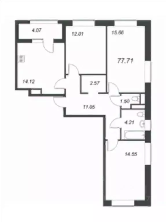 3-к кв. Санкт-Петербург Студенческая ул., 14к2 (78.3 м) - Фото 1