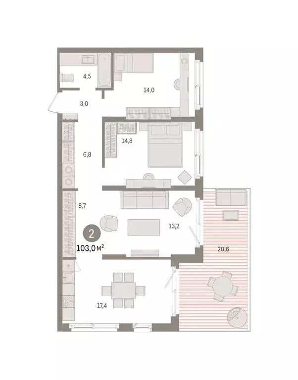 2-комнатная квартира: Челябинская область, Сосновский муниципальный ... - Фото 2