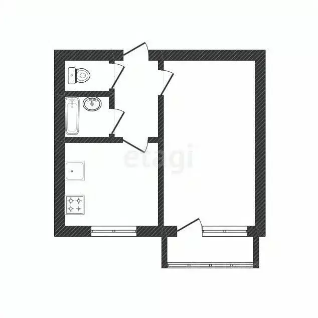 1-к кв. Белгородская область, Белгород ул. Губкина, 21 (35.3 м) - Фото 2