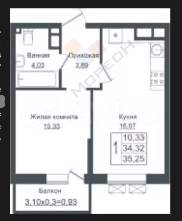 1-к. квартира, 36 м, 12/16 эт. - Фото 0