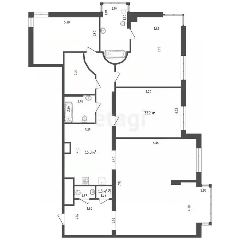 4-к кв. Москва Мосфильмовская ул., 70 (186.0 м) - Фото 2