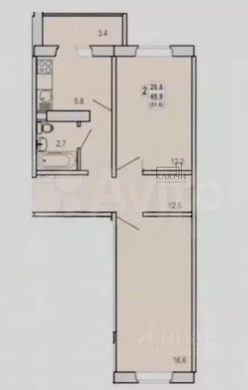 2-к кв. Челябинская область, Магнитогорск просп. Карла Маркса, 237/3 ... - Фото 2