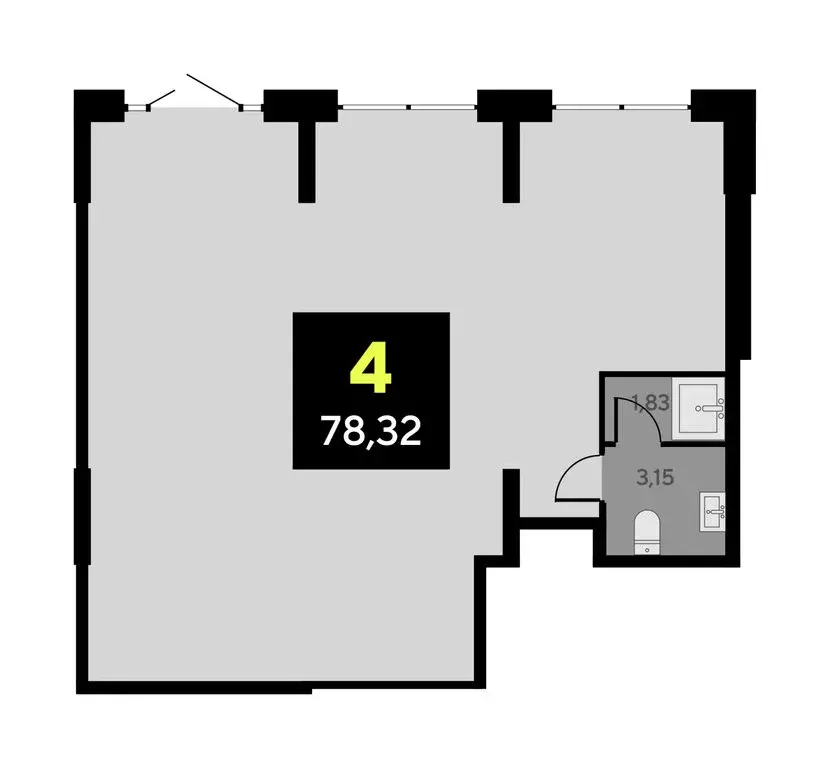 Помещение свободного назначения (78.32 м) - Фото 1