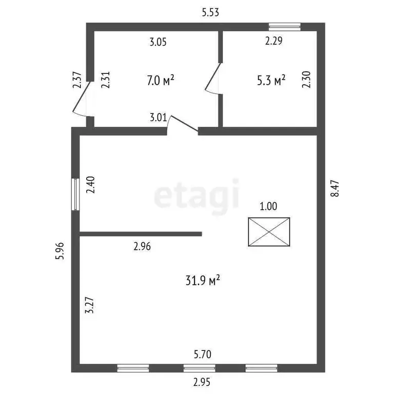 Дом, 45.4 м - Фото 1